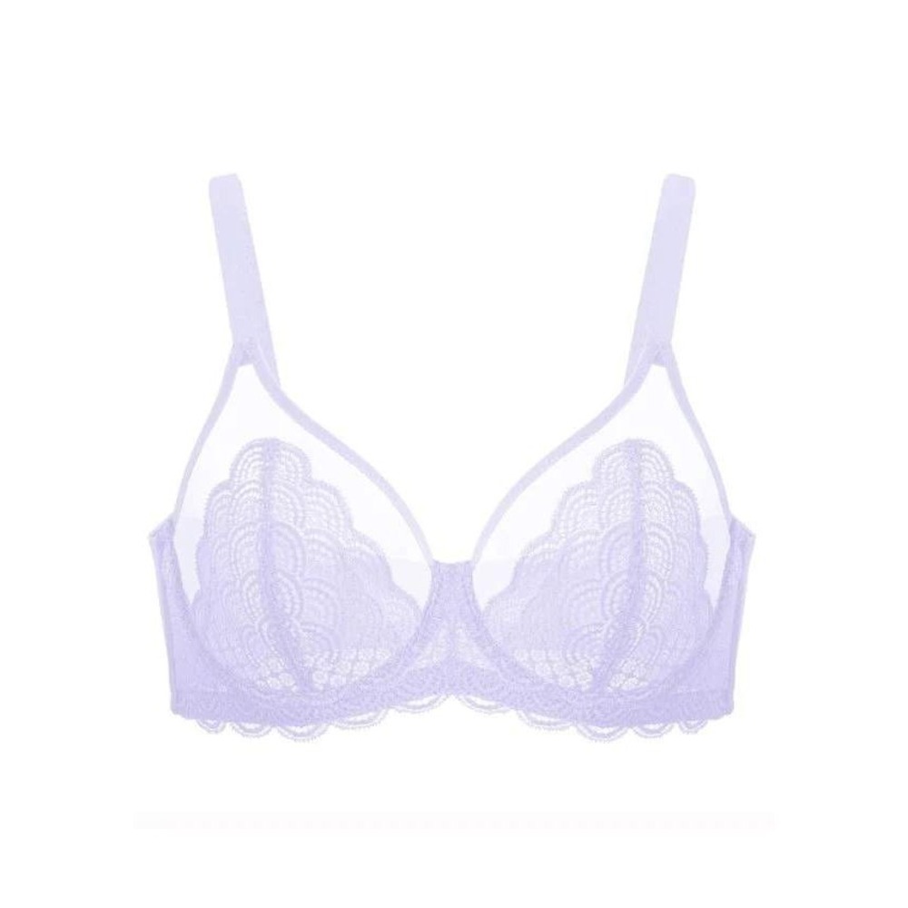 HSIA Mermaid Scales Lace Unlined Minimizer Bra Lavender 42DDD NEW